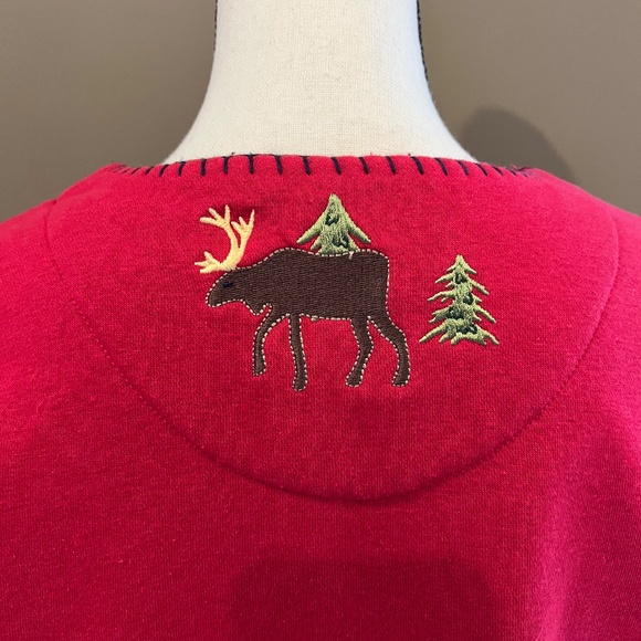 Breckenridge Women's Red Country Christmas Embroidered Jacket, Size Medium - Picture 4 of 12